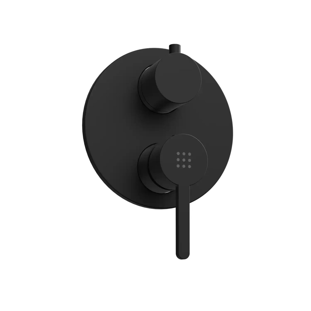 Set miscelatore lavabo alto e bidet senza scarico ed incasso doccia con deviatore in ottone nero opaco | Virna