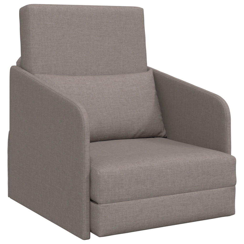 Divano Letto 2-in-1 Tortora 65x80x83 cm Tessuto