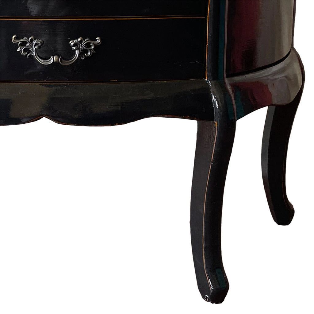 Credenza in legno dipinto a mano nero 115x45x83h cm