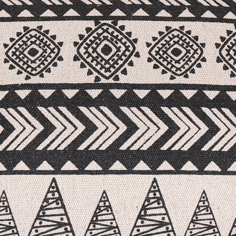 Set di 2 cuscini Fodera in cotone beige e nero con imbottitura quadrata 45 x 45 cm boho motivo rustico decorativo