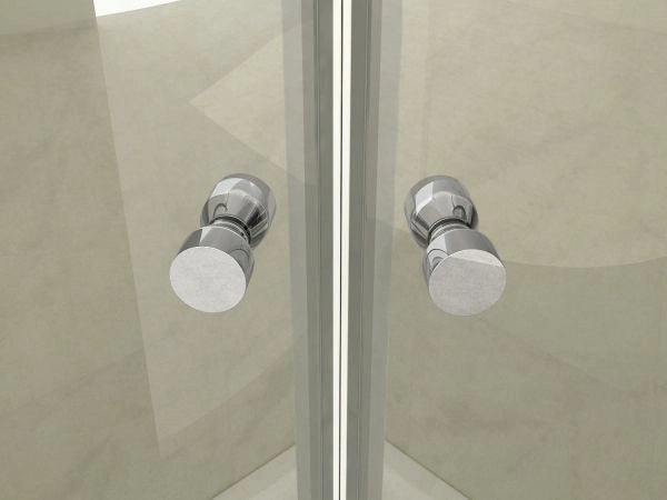 Box doccia Cristallo 8 mm - Semicircolare doppio battente (trasparente) - Misura: 80 x 80 x h195 (raggio 55cm) 