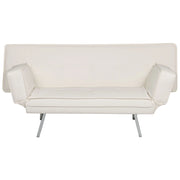Divano Letto 3 Posti colore Bianco Ecopelle Senza Braccioli stile Moderno soggiorno