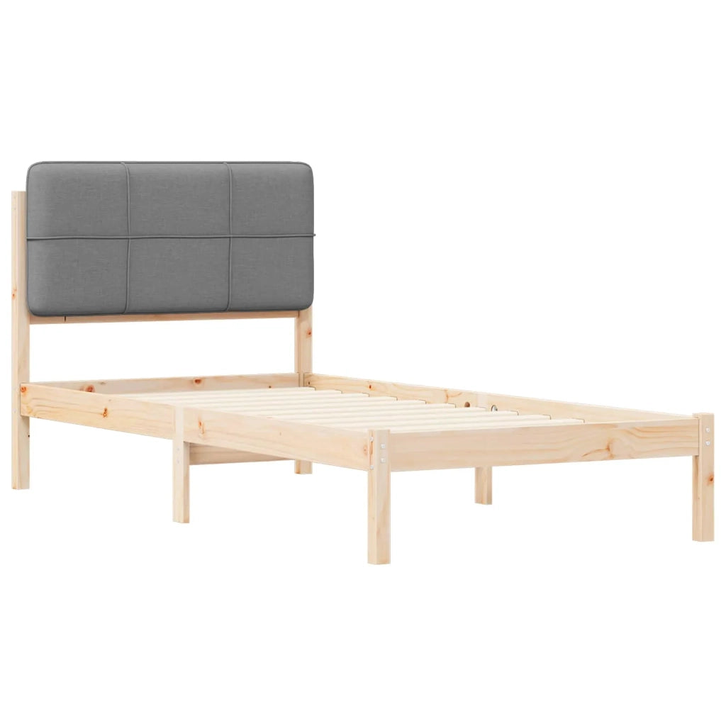 Letto con Testiera Rivestita Grigio chiaro 100 x 200 cm 877999