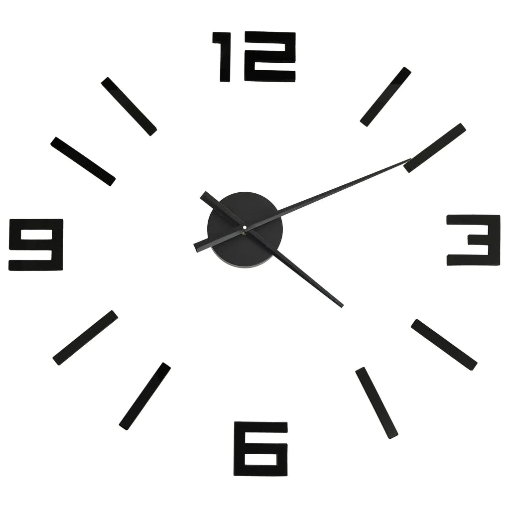 Orologio da Parete 3D Design Moderno Nero 100 cm XXL 325156