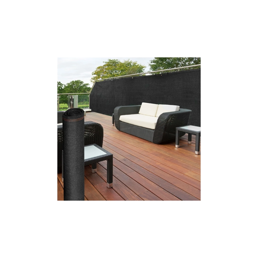 IDMarket - Rete ombreggiante 1x10m, telo rotolo per recinzione giardino 220g/m², nero