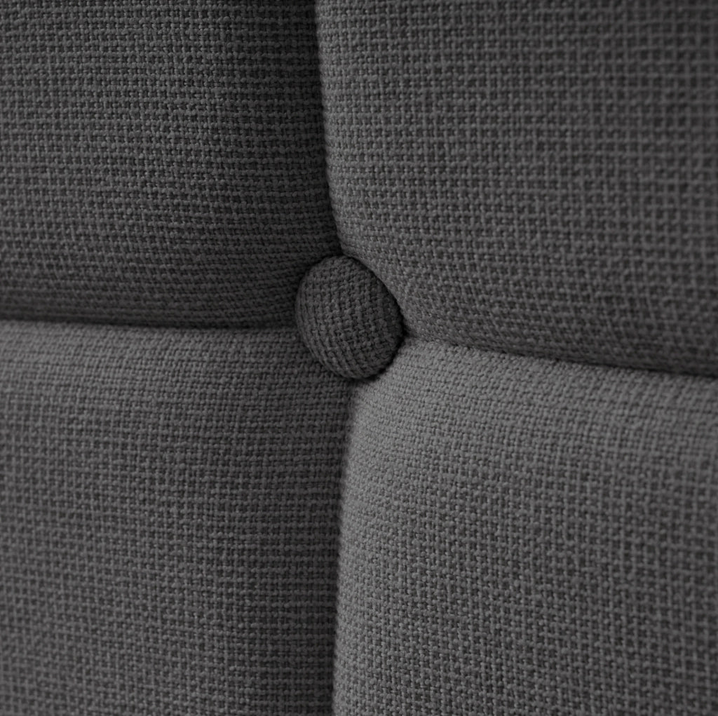 Letto matrimoniale imbottito ULEVR 180x200 cm con 4 cassetti, LED, prese e USB, grigio