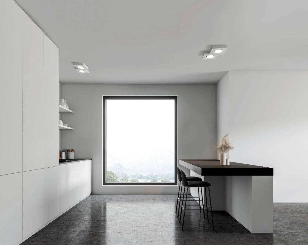 ANCHISE lampada da Soffitto 2 Luce in gesso bianco attacco GX53 L.32X23,5cm