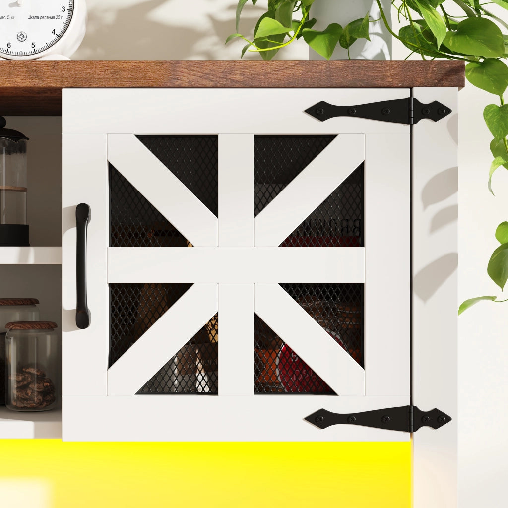 Dispensa alta con ripiani in MDF e vetro con LED app controllato, portasigari e cassetto, bianco 120 × 40 × 180 cm
