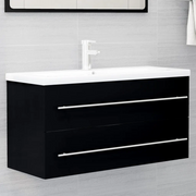 Mobile Lavabo-Armadietto da bagno Nero 100x38,5x48 cm in Legno Multistrato