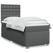 Giroletto a Molle con Materasso Grigio Scuro 90x190 cm Tessuto 3292658
