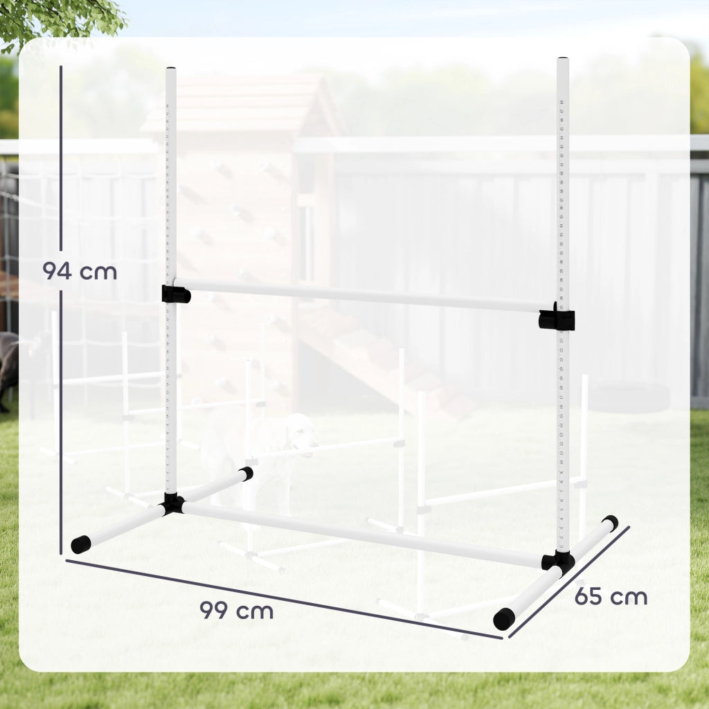 Set Agility per Cani ¨C zephmum ¨C 4 Ostacoli Regolabili in Plastica Bianco
