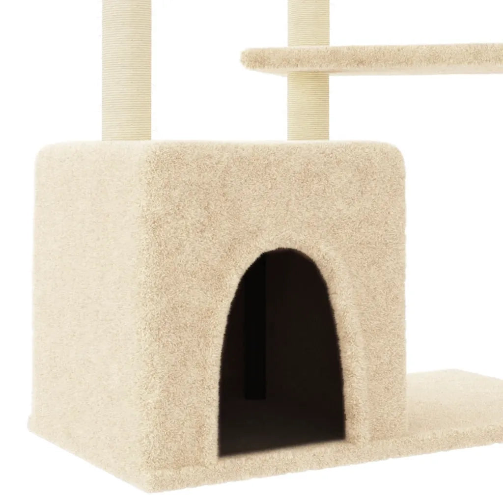 Albero per Gatti con Tiragraffi in Sisal Crema 107,5 cm CFW1689802