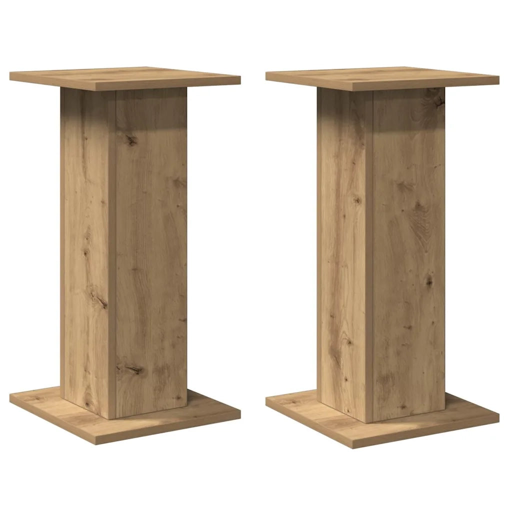 Supporti Altoparlanti 2 pz Rovere 30x30x60 cm in Multistrato