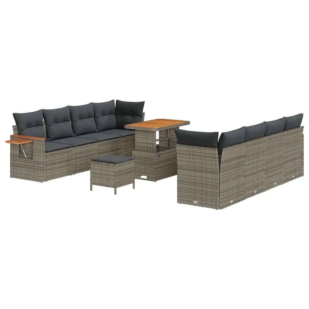 Set Divano da Giardino con cuscino 12 pcs Grigio polyrattan 3365103
