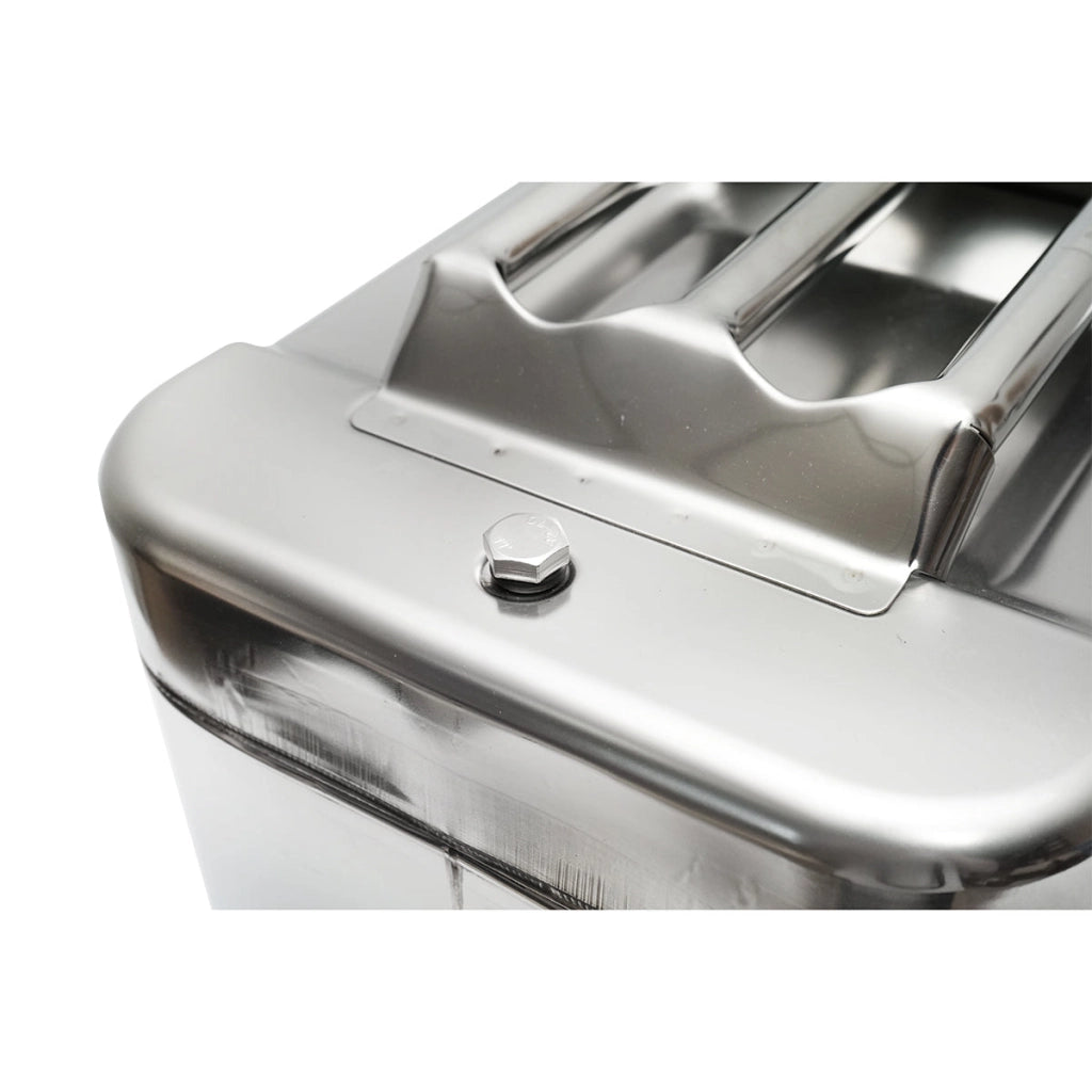 Tanica in acciaio inox da 30 litri con tubo flessibile e tappo a vite