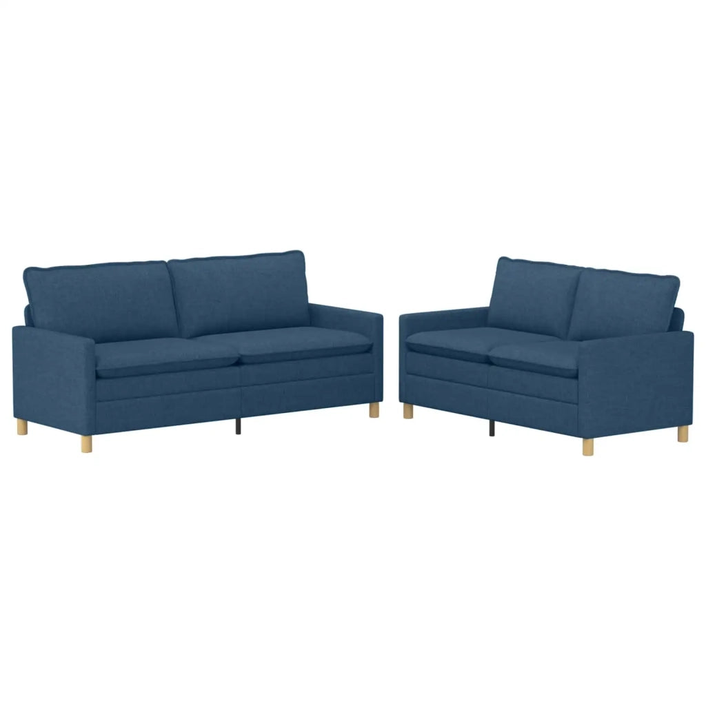 Set di divani 2 pz Blu Tessuto 3417144