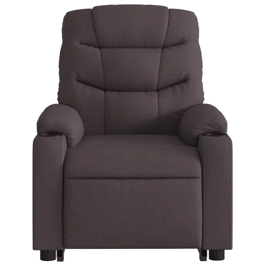 Poltrona Alzapersona Reclinabile Marrone Scuro in Tessuto 3206650