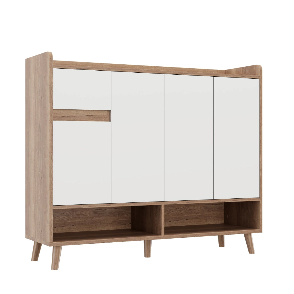 Mobile Credenza con 4 Ante e 1 Cassetto ¨C Xylo ¨C Bianco Naturale 120x35x99