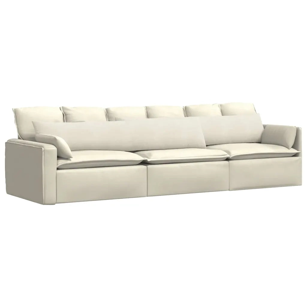 Cuscini da Divano 2 pz | Cuscini per sedie Crema 200 x 40 cm Tessuto in Cords