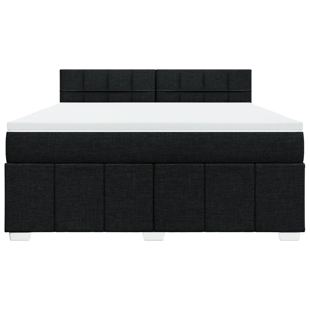 Giroletto a Molle con Materasso Nero 180x200 cm in Tessuto