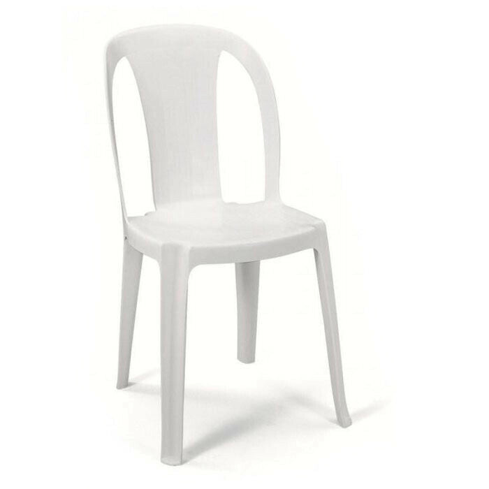 Sedia da Esterno Senza Braccioli Giardino Resina Impilabile Leggera Tiuana Scab Colore principale: Bianco, Set: 12 Sedie