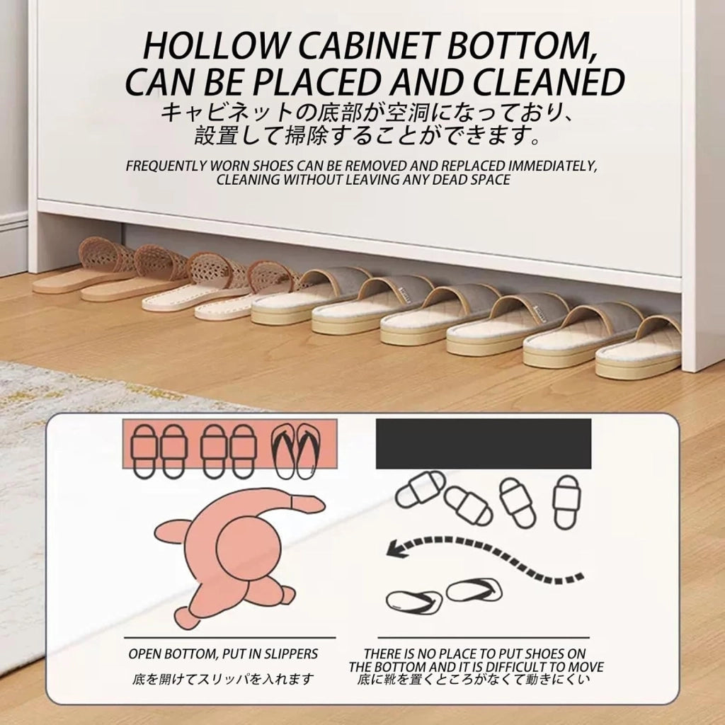 scarpiera Scarpiera Organizer per scarpe - Armadietto portascarpe stretto a 3 livelli con ante per riporre l'ingresso organizzato - Scarpiera sottile indipendente (dimensioni: 80 * 17 * 125 cm)