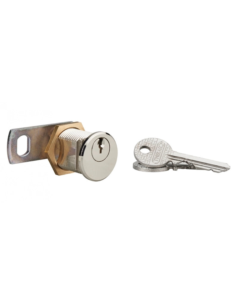 Cilindro con camme per cassette postali in ottone cromato – spessore max 23 mm, con 3 chiavi - THIRARD