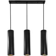 Lampada a sospensione tubi LATI 3xGU10 nero/oro Polux