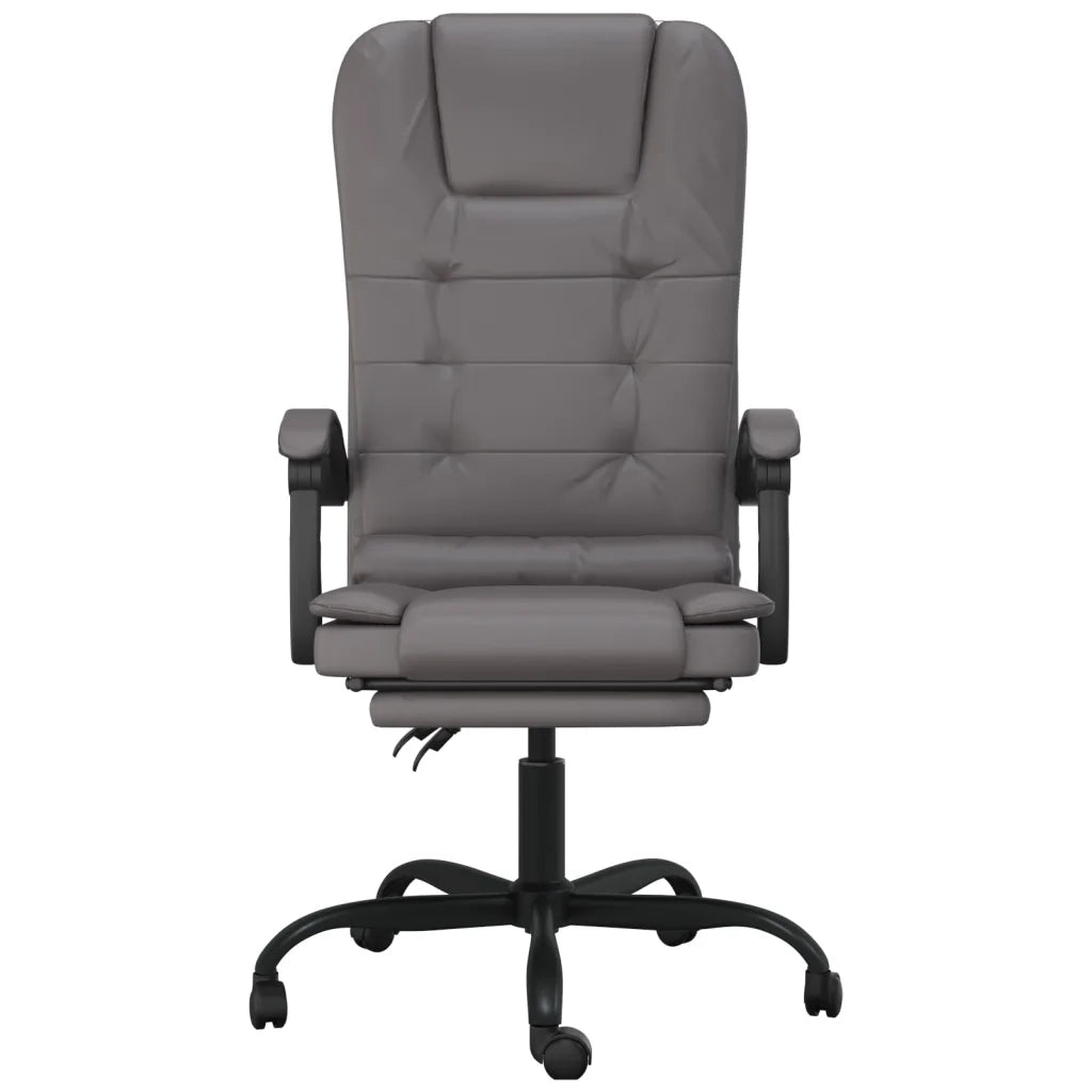 Poltrona da Ufficio Massaggiante | Sedia Relax Reclinabile Grigio Similpelle