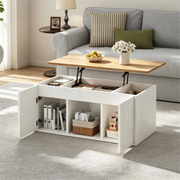 Tavolino da Salotto Regolabile in Altezza con 2 Ante ¨C MINIMAL ¨C Design Moderno, 95x46x45 cm