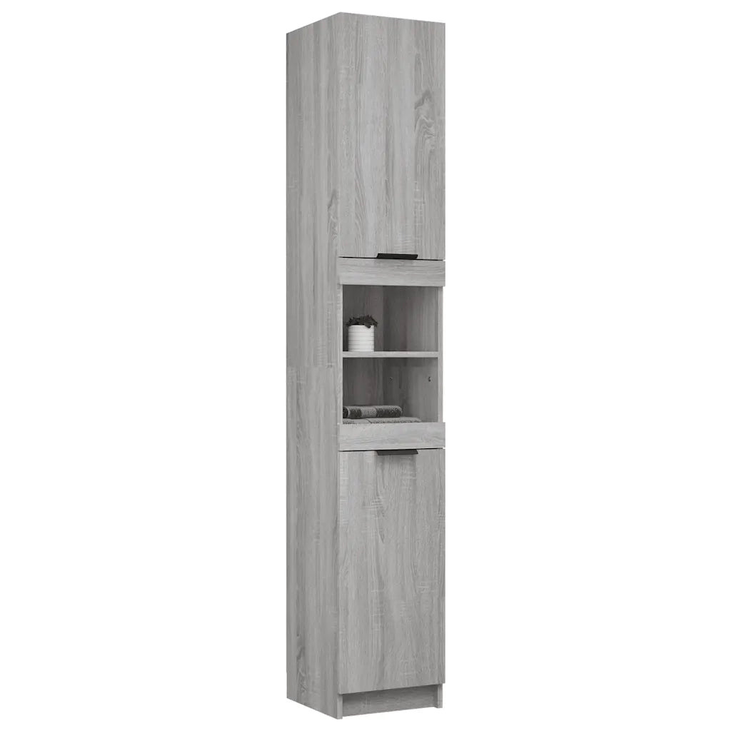Armadietto Bagno | Armadio da bagno Grigio Sonoma 32x34x188,5 cm Legno Multistrato