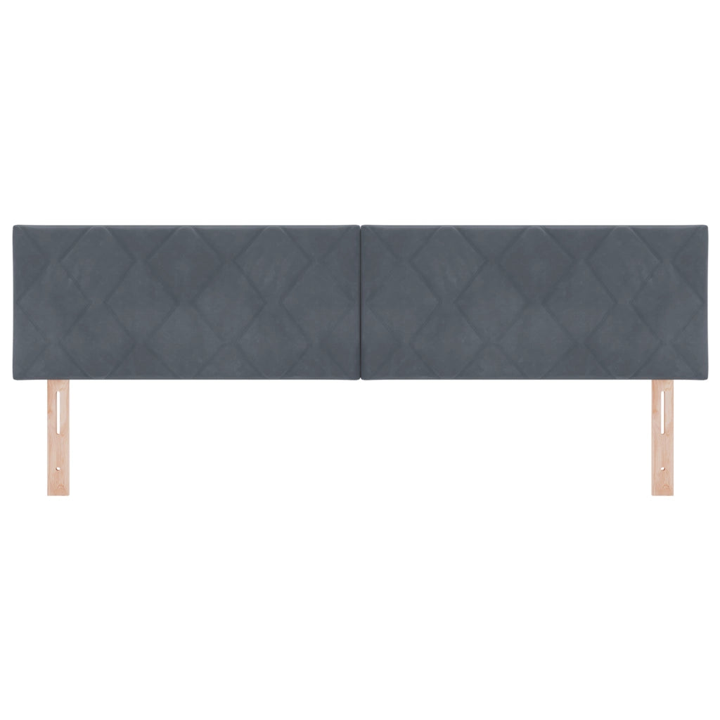 Testata a LED Design a Rombi Grigia Scura 180 cm in Velluto