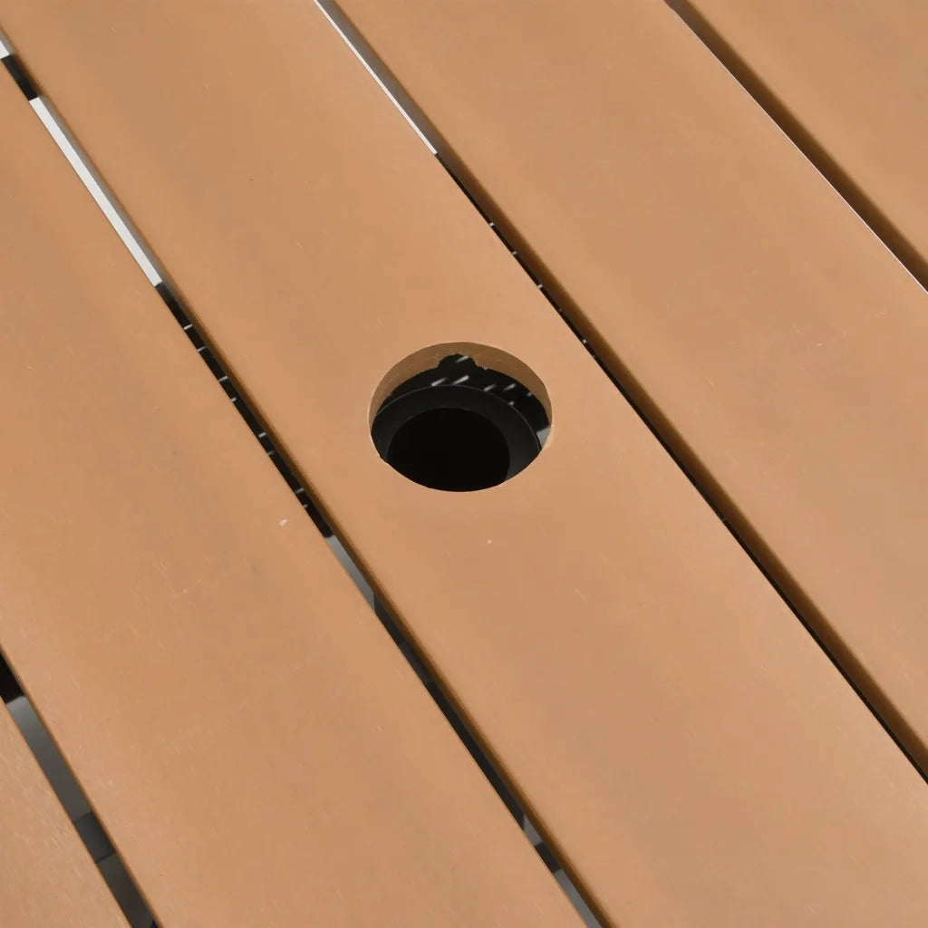 Tavolo Giardino Foro Ombrellone Marrone 55x55x46,5cm Polyrattan 364118