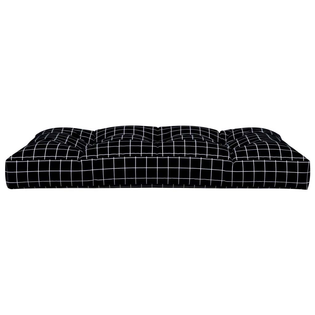 Cuscino per Pallet Motivo a Quadri Nero 120x80x12 cm in Tessuto 360529