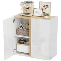 Credenza con ante Soft-Close, ripiano adattabile, per Soggiorno, Cucina, Sala da Pranzo, Bianco