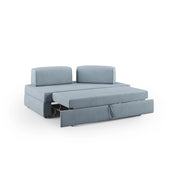 Liberty Divano con pouf estraibile e schienali movibili in tessuto morbido impermeabile T02 200 cm carta da zucchero