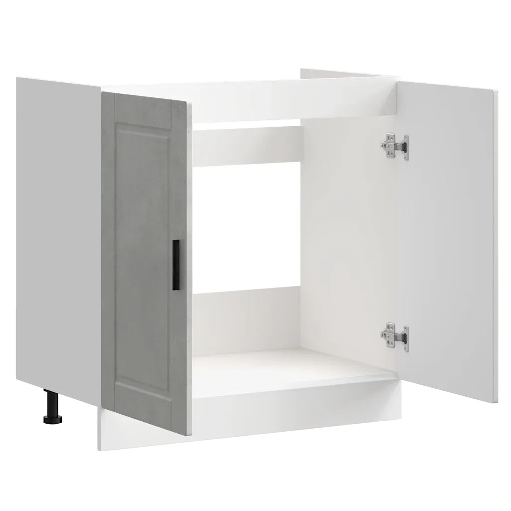 vidaXL Mobile base lavello Porto Grigio Cemento 80x46x81,5 cm