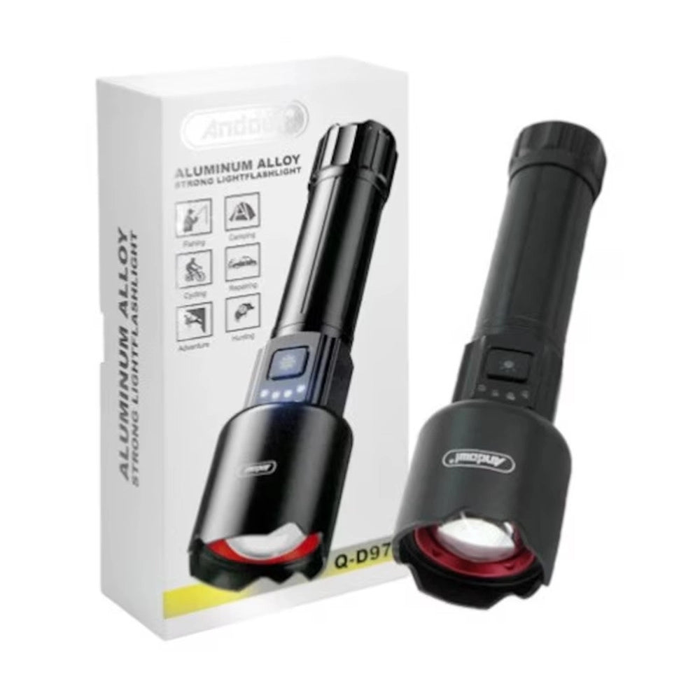 Trade Shop - Torcia Elettrica A Led Portatile Ricaricabile Con 3 Modalità D'illuminazione Q-d977 -