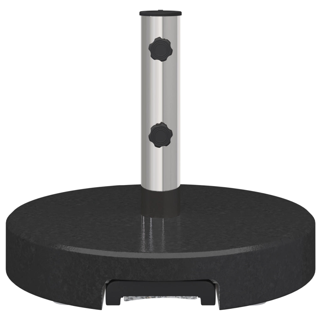 Base per Ombrello con Ruote con Maniglia Nero Granito 29 kg Rotonda