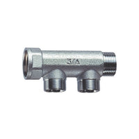 COLLETTORE CROMATO A 2 DERIVAZIONI  (FAR)- M.F. 3/4- FAR- pezzi 1