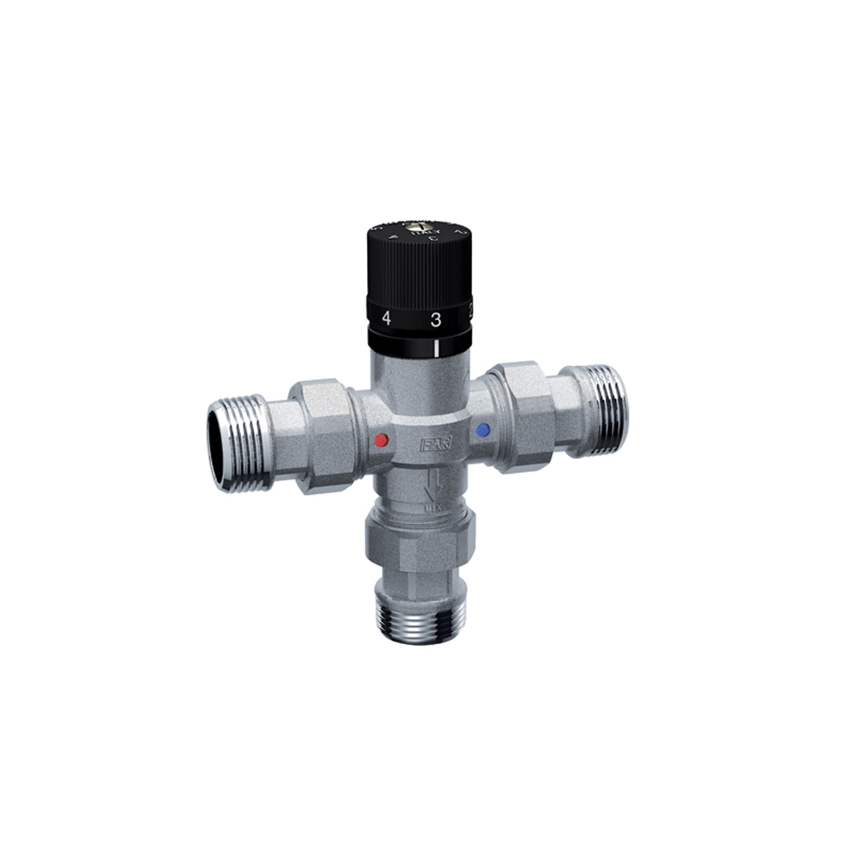 MISCELATORE TERMOSTATICO CROMATO CON ATTACCHI MASCHIO E BOCCHETTONI- 11/4- FAR- pezzi 1