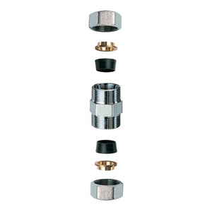 NIPLEX DOPPIO CROMATO C/MONOCONO IN GOMMA PER RAME- 1/2 x 18- FAR- pezzi 1