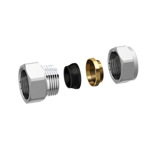 RACCORDO ADATTATORE CROMATO PER TUBO RAME- 3/4 x 18- FAR- pezzi 1