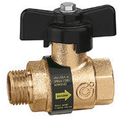 VALVOLA A SFERA MF CON RITEGNO INCORPORATA- 1/2- CALEF- pezzi 1