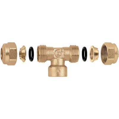 RACCORDO O-RING A TEE FEMMINA PER TUBO RAME- 1/2 - 14- CALEF- pezzi 1