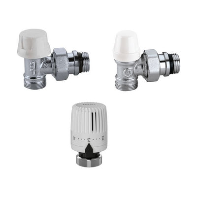 KIT VALVOLA + DETENTORE + COMANDO TERMOSTATICO- 3/8 a squadra- CALEF- pezzi 1