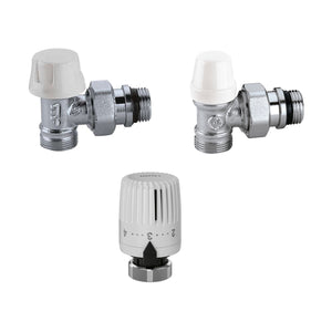 KIT VALVOLA + DETENTORE + COMANDO TERMOSTATICO- 3/8 a squadra- CALEF- pezzi 1