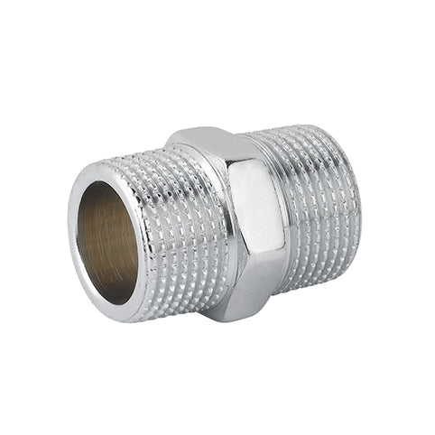 NIPPLE DOPPIO PROLUNGATO MM OTTONE CROMO- 1- CAVAL- pezzi 10