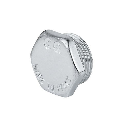 TAPPO MASCHIO CON ESAGONO OTTONE CROMO- 1- CAVAL- pezzi 10