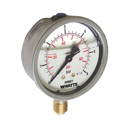 MANOMETRO A BAGNO DI GLICERINA MG1- INOX 63- 10 bar- WATTS- pezzi 1